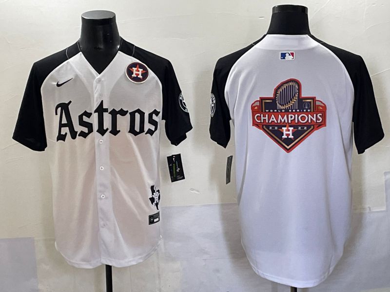 Men 2025 Houston Astros Blank White Black Five generations Joint Name Nike MLB Jersey style 26->houston astros->MLB Jersey